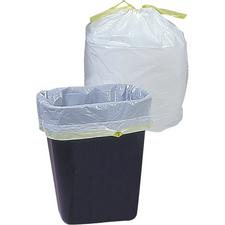 Genuine Joe White Flex Drawstring Trash Can Liners