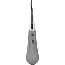 Élévateur chirurgical BTG – No 77R, action dorsale, dentelé, revêtement en nitrure de titane, manche Bloody Tooth Guy, extrémité unique