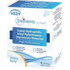 Matériau de prise d’empreintes au polysiloxane de vinyle Elements by Hedy® – Cartouche de 50 ml, 4/emballage