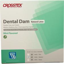 Latex Dental Dam – Mint Flavored, Green, 6" x 6", 36/Box