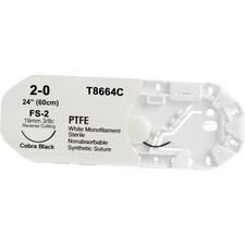 Monotex® PTFE Nonabsorbable Surgical Sutures – Reverse Cutting, CobraBlack® Needle, 3/8 Circle, 24", 12/Pkg