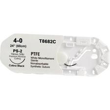 Monotex® PTFE Nonabsorbable Surgical Sutures – Premium Reverse Cutting, CobraBlack® Needle, 3/8 Circle, 24", 12/Pkg