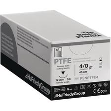 Perma Sharp® PTFE Monofilament Nonabsorbable Sterile Surgical Sutures – 3/8 Circle, Premium Reverse Cutting, 18", White, 12/Pkg