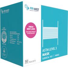 Masque chirurgical avec attaches Pri-Med® – ASTM niveau 3, sans latex, indigo, 50/emballage