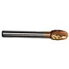 Fraises de laboratoire en nitrure de titane dorées Patterson® – tour, 1/emballage - Football, # D, 9.525 mm Diameter, 15.875 mm Length
