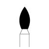 Fraises diamantées NTI® – FG, moyenne, oblongue à bout pointu, 5/emballage - # M368, 1.8 mm Diameter, 4.5 mm Length