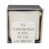 Fraises au carbure de tungstène – HM 31L droite fissurée surtaillée FGL, taille nº 557 L, diamètre de 1,0 mm, 100/emballage