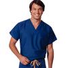 Fashion Seal Healthcare® Unisex Set-In Sleeve Scrub Shirts - Navy, Extra Large