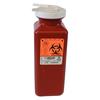 Nonstackable Sharps Containers – Polypropylene, Red - Tall Tray, with Needle Remover, 1.7 Qt