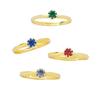 Birthstone Gem Rings, Adjustable, Assorted Colors, 36/Pkg