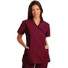 Fashion Seal Healthcare® Ladies’ Cross-Over Tunics with Contrasting Trim - Burgundy/Black, Extra Large