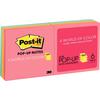 Post-It® Pop-Up Cape Town Notes, Assorted Colors, 100 Notes Per Pad, 3" x 3"