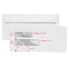 Double Window Envelopes, Gummed-Flap, Security-Lined, White, 9" W x 4-1/8" H, 500/Pkg