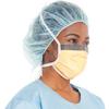 Masques chirurgicaux antibuée Fluidshield avec visière antireflet et écran total anti-éclaboussures – ASTM niveau 3, style plié avec attaches, orange, 25/emballage - Fluidshield Fog-Free Surgical Masks with Wraparound Splashguard Antiglare Visor – ASTM Level 3, Pleated Style with Ties, Orange 25/Pkg