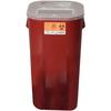 Stackable Sharps Container with Biohazard Symbol – Polypropylene, Red/Black - 16 Gallon