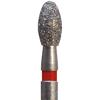 Diamants jetables Singles – FG, oblongue, 25/emballage - Fine, Red, Round End, # 1908F, 1.800 mm Diameter, 3.400 mm Length