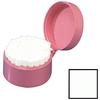 Cotton Roll Holders/Storage – Round, Plastic with Lid - Beige