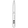 Two Striper® Diamond Burs – FG, Fine, Red, Flame, 5/Pkg - # 265, 1.4 mm Major/0.4 mm Minor Diameter, 8.0 mm Length, 5/Pkg