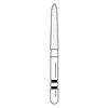 Two Striper® Diamond Burs – FG, Fine, Red, Flame, 5/Pkg - # 270, 1.9 mm Major/0.5 mm Minor Diameter, 9.0 mm Length, 5/Pkg