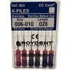 K-Files – Preapplied Silicone Stops, Stainless Steel, Assorted Sizes 6-10, 28 mm, 6/Pkg
