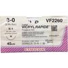 Fil de suture RAPIDE Coated VICRYL® – X-1, cercle de 1/2, taille 3-0, longueur 18 ", résorbable, coupe inversée, 36/emballage