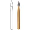 Midwest® Trimming and Finishing Carbide Burs, FG - Flame 12 Blade, # 7104, 1.4 mm Diameter, 3.2 mm Length, 10/Pkg